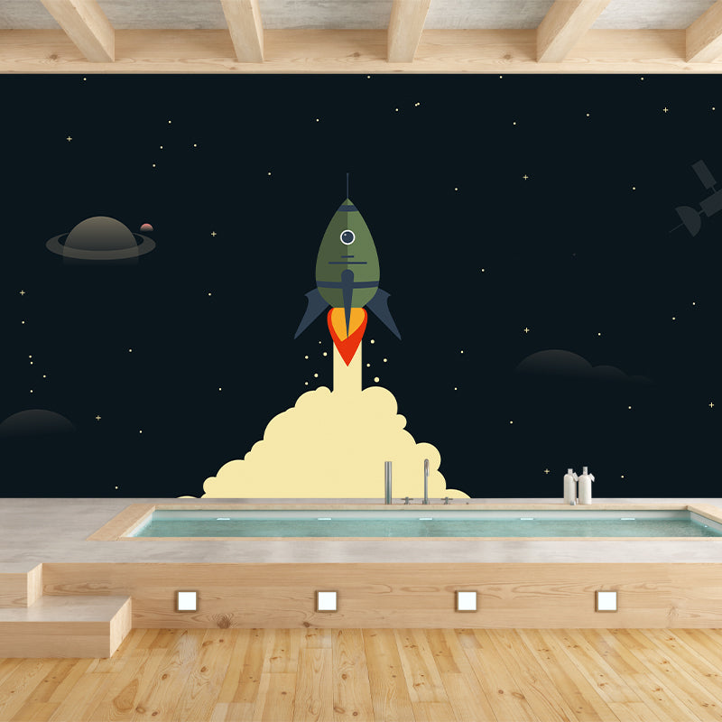 Modern Illustration Mural Wallpaper Cosmic Space Sitting Room Wall Mural