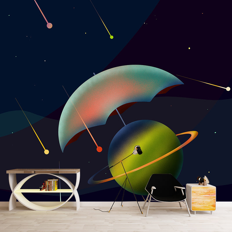 Modern Illustration Mural Wallpaper Cosmic Space Sitting Room Wall Mural