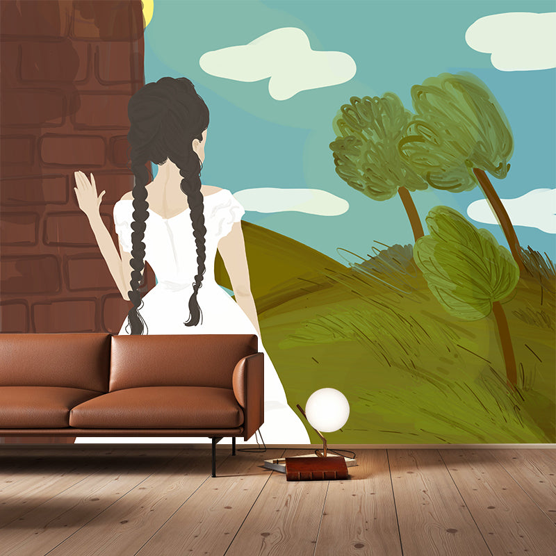 Modern Style Illustration Mural Wallpaper Portraiture Indoor Wall Mural