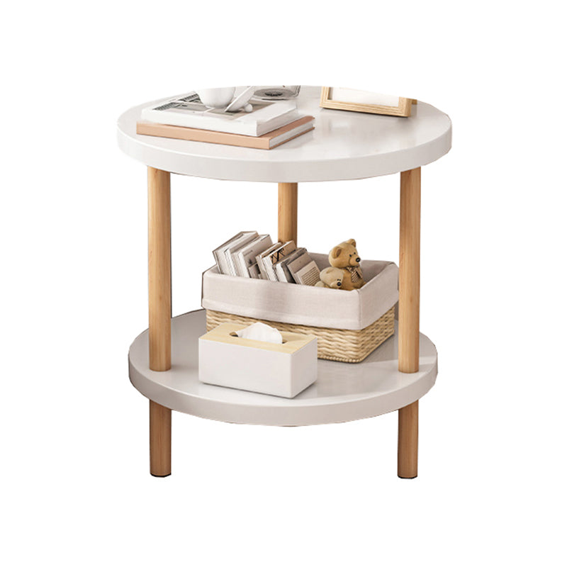 Imitation Wood Nightstand Open Storage Modern Shelf Included Night Table with Legs