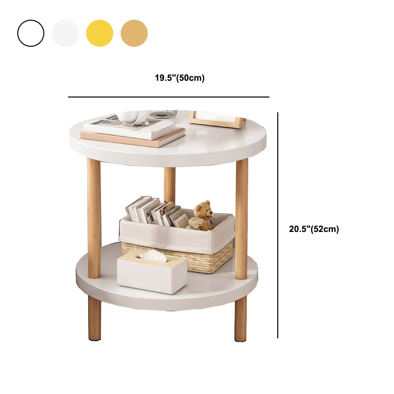 Imitation Wood Nightstand Open Storage Modern Shelf Included Night Table with Legs