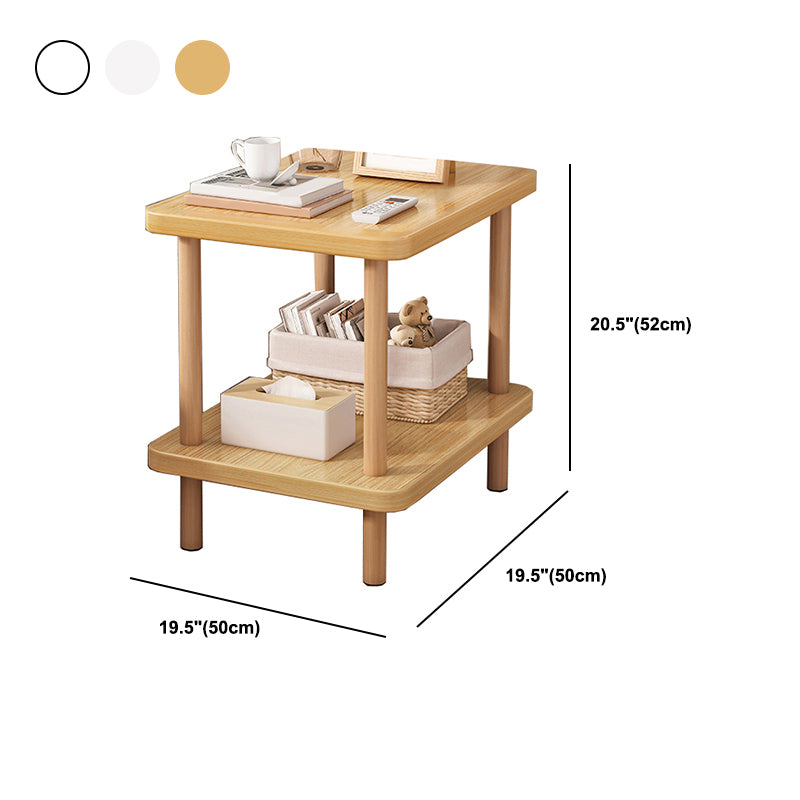 Imitation Wood Nightstand Open Storage Modern Shelf Included Night Table with Legs