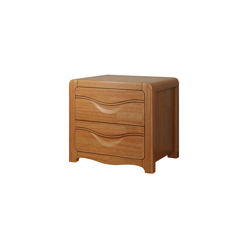 Modern Solid Wood Night Table 2-Drawer 20 Inch H Legs Included Nightstand