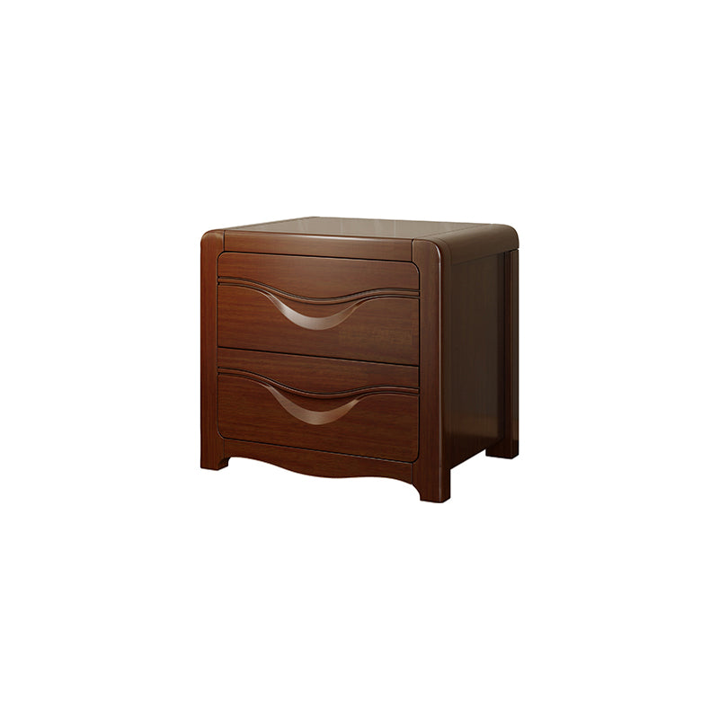 Modern Solid Wood Night Table 2-Drawer 20 Inch H Legs Included Nightstand