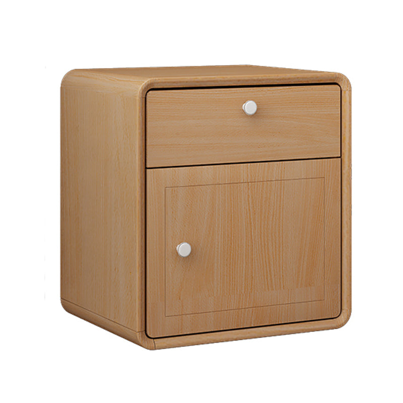 Modern Solid Wood Nightstand 1-Drawer Left Side Door Bed Cabinet