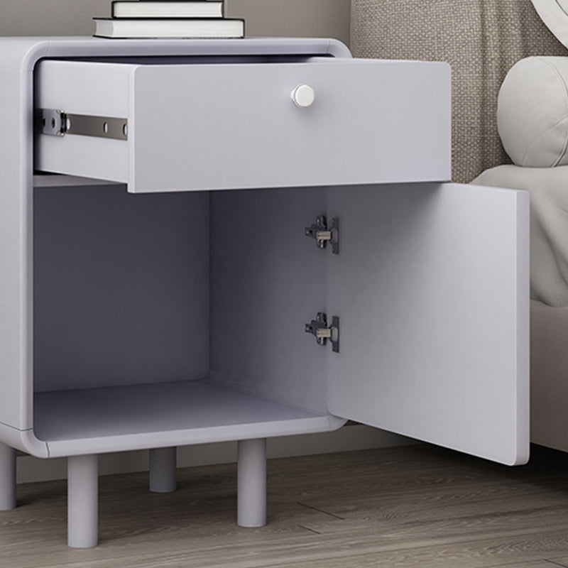 Modern Solid Wood Nightstand 1-Drawer Left Side Door Bed Cabinet