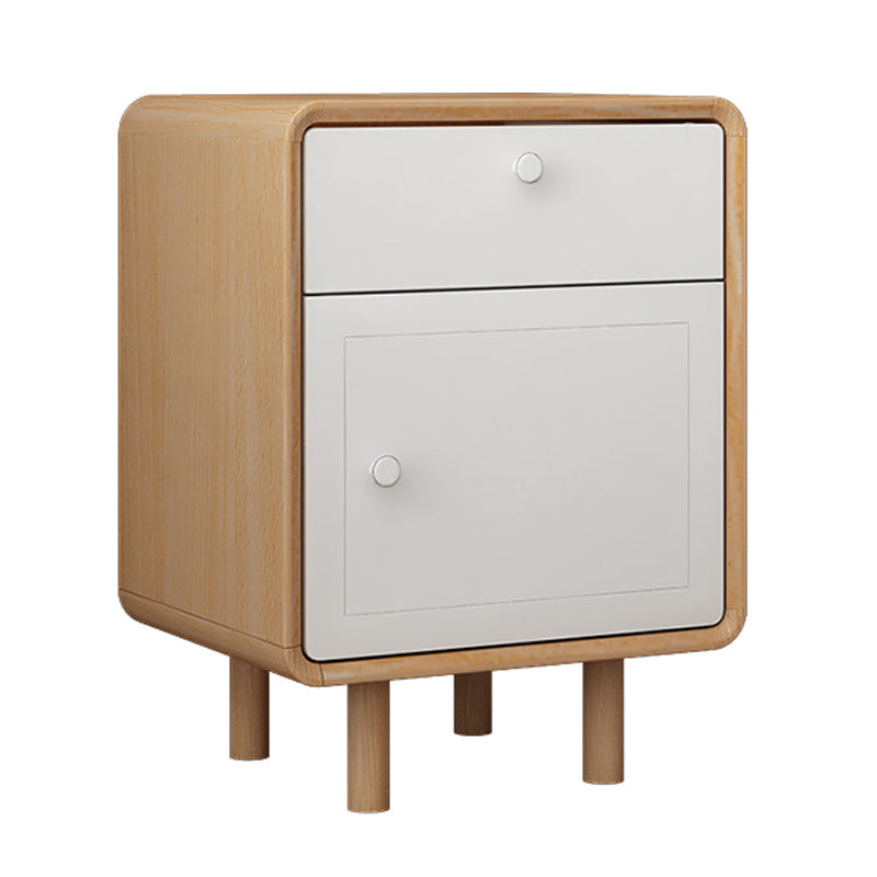 Modern Solid Wood Nightstand 1-Drawer Left Side Door Bed Cabinet