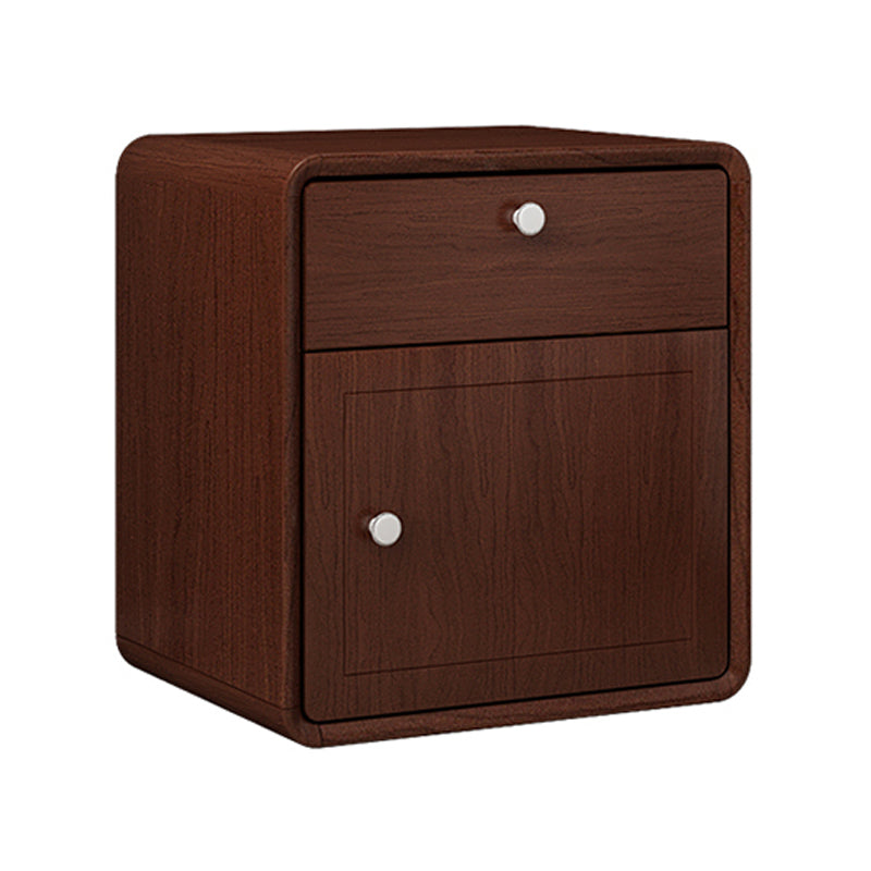 Modern Solid Wood Nightstand 1-Drawer Left Side Door Bed Cabinet