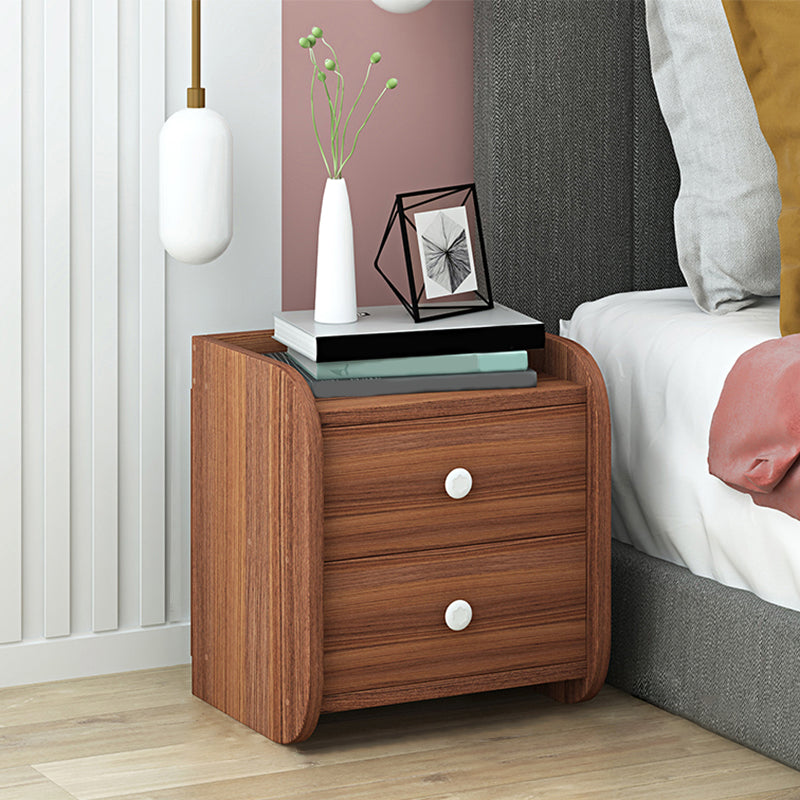 Modern Imitation Wood Nightstand Drawer Storage 20 Inch H Night Table