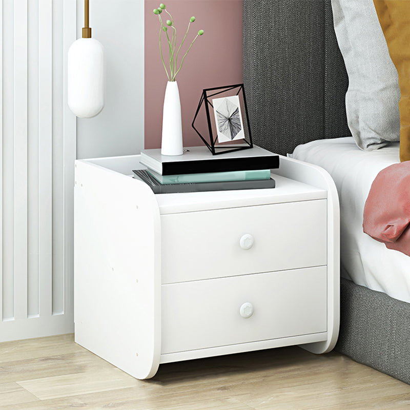 Modern Imitation Wood Nightstand Drawer Storage 20 Inch H Night Table