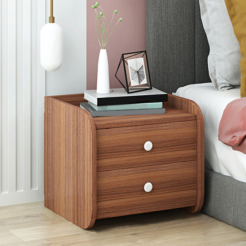 Modern Imitation Wood Nightstand Drawer Storage 20 Inch H Night Table