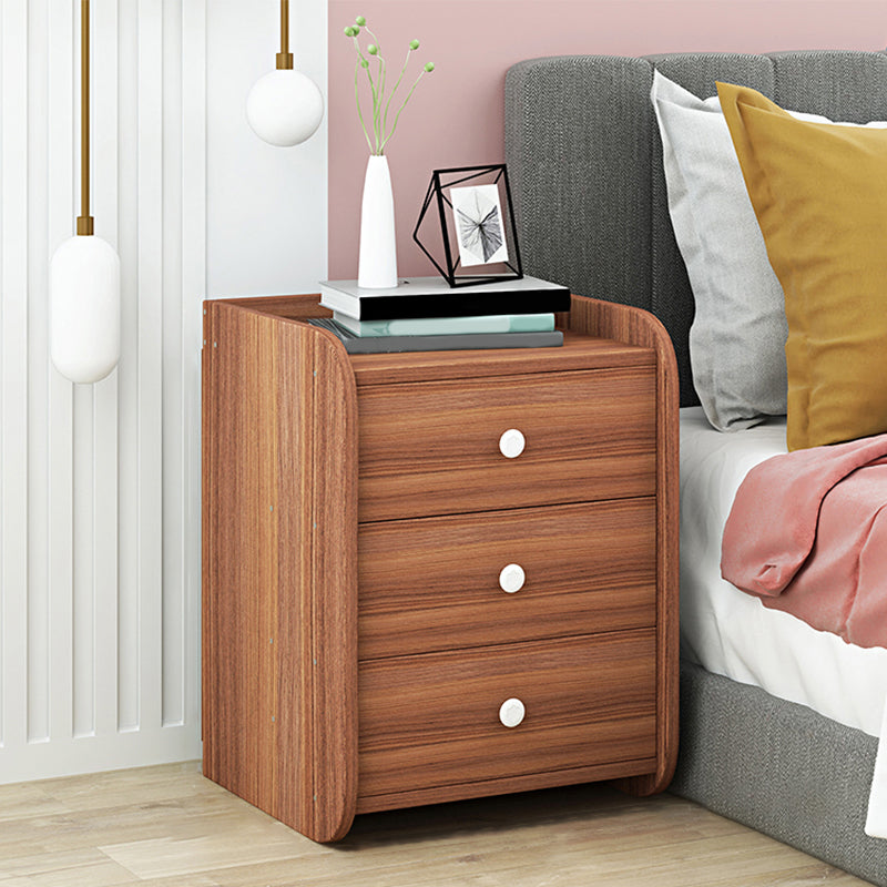 Modern Imitation Wood Nightstand Drawer Storage 20 Inch H Night Table