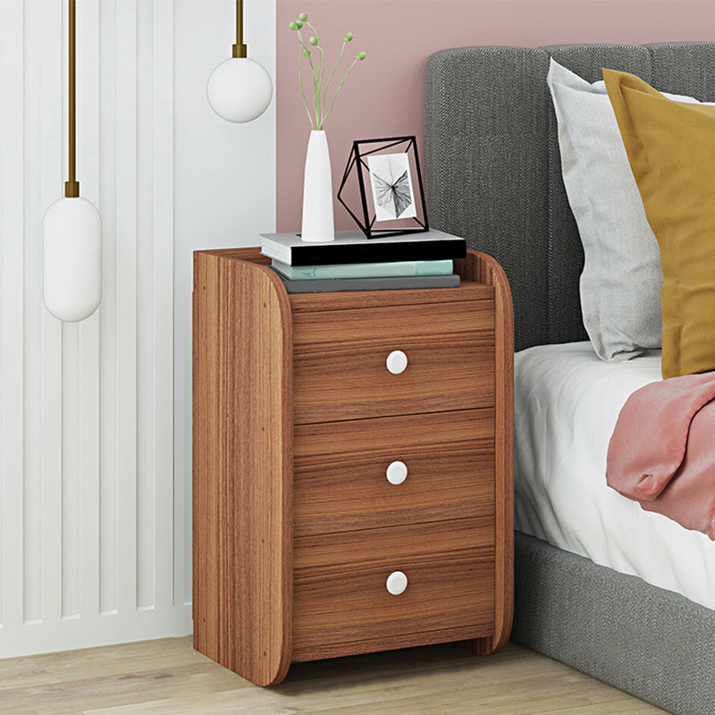 Modern Imitation Wood Nightstand Drawer Storage 20 Inch H Night Table