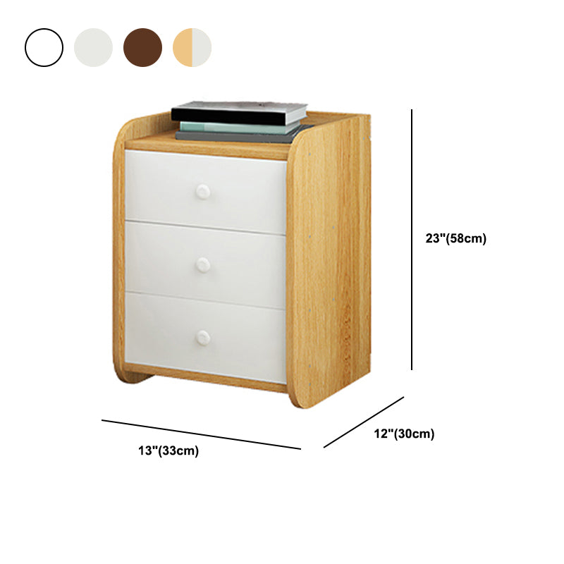 Modern Imitation Wood Nightstand Drawer Storage 20 Inch H Night Table