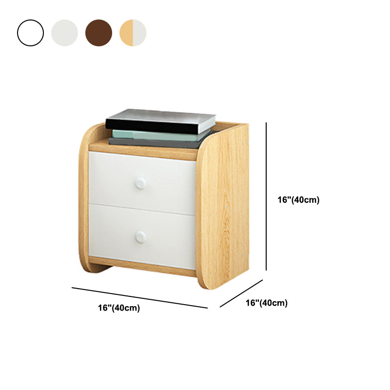 Modern Imitation Wood Nightstand Drawer Storage 20 Inch H Night Table