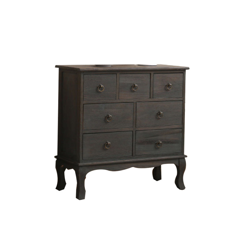 12" W Traditional Solid Wood Double Dresser Vertical Storage Chest with Drawers