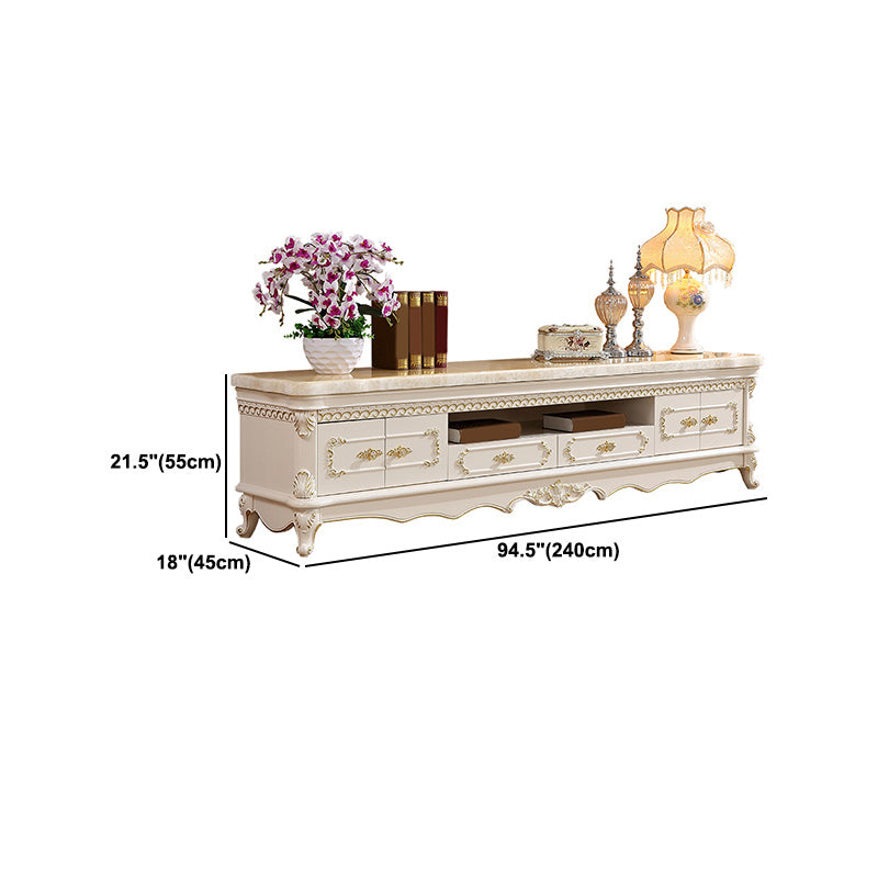 Glam 2 Drawers TV Media Stand Solid Wood Media Console TV Stand