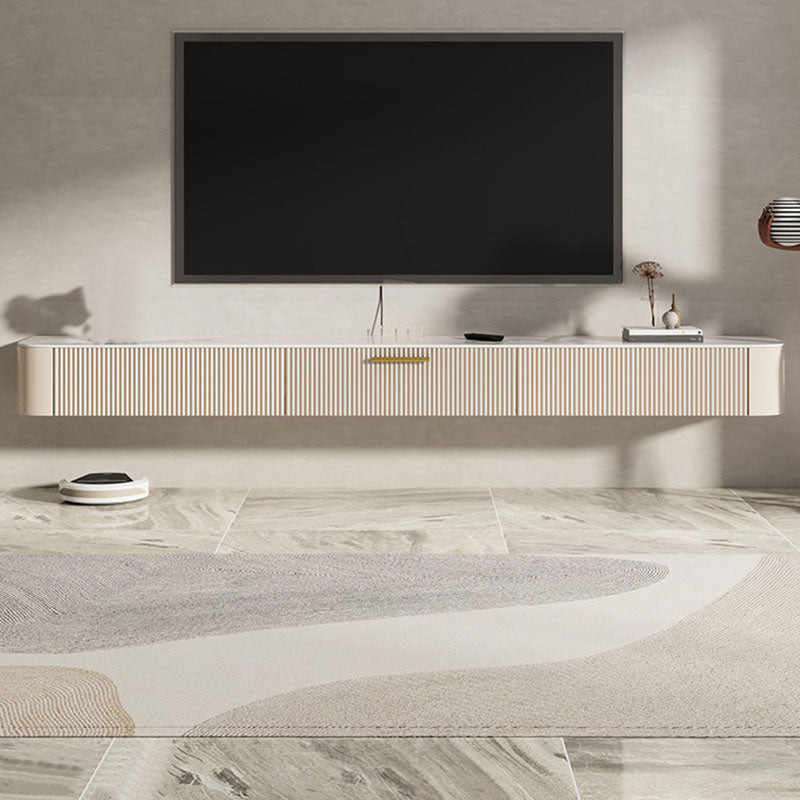 Modern Floating TV Stand Console Stone Top TV Cabinet with Drawers Included