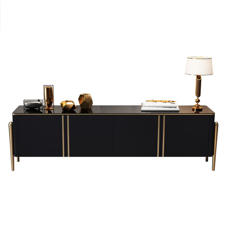 Contemporary TV Media Stand Double Tier TV Media Console for Living Room