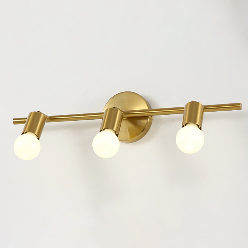 2/3/4-Light Bath Vanity Lighting Golden Metal Light for Bathroom