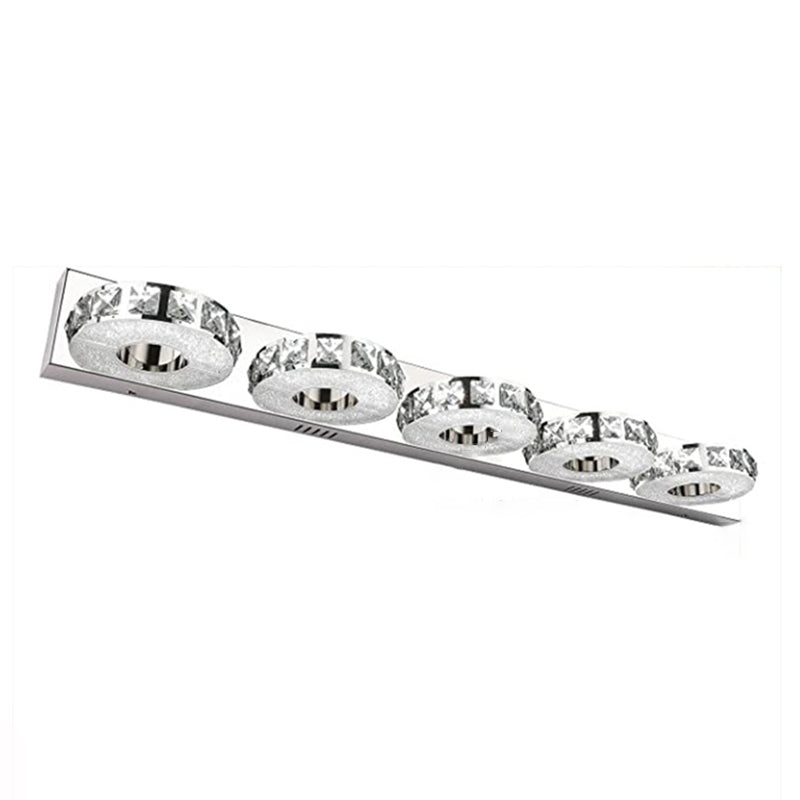 Crystal Bath Vanity Lighting 3/4/5-Light Silver  Light for Bathroom