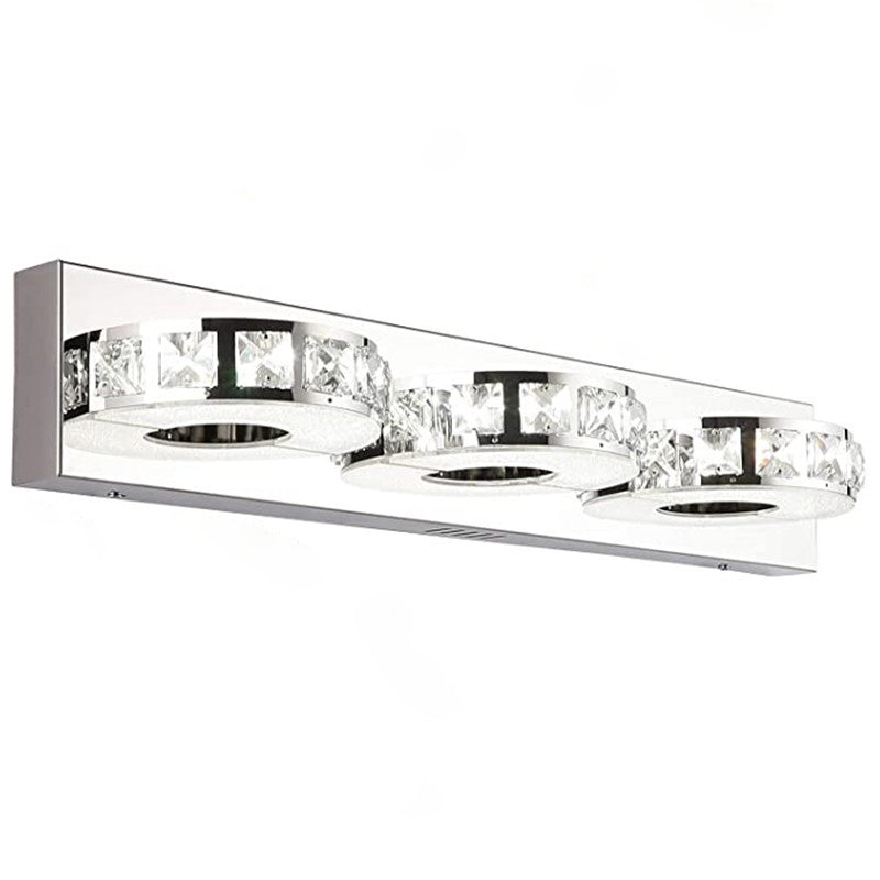 Crystal Bath Vanity Lighting 3/4/5-Light Silver  Light for Bathroom