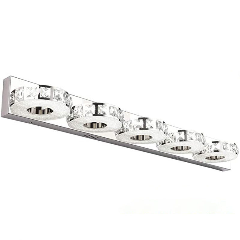 Crystal Bath Vanity Lighting 3/4/5-Light Silver  Light for Bathroom