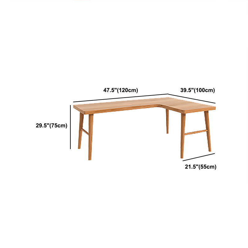 29.5-inch Height Natural Wooden Office Desk Modern L-shape Writing Desk for Home