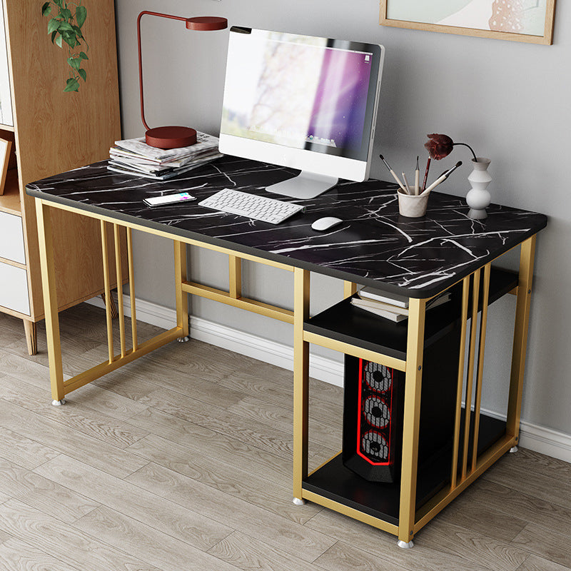 Glam Rectangular Writing Desk Manufactured Wood Office Desk for Home and Office