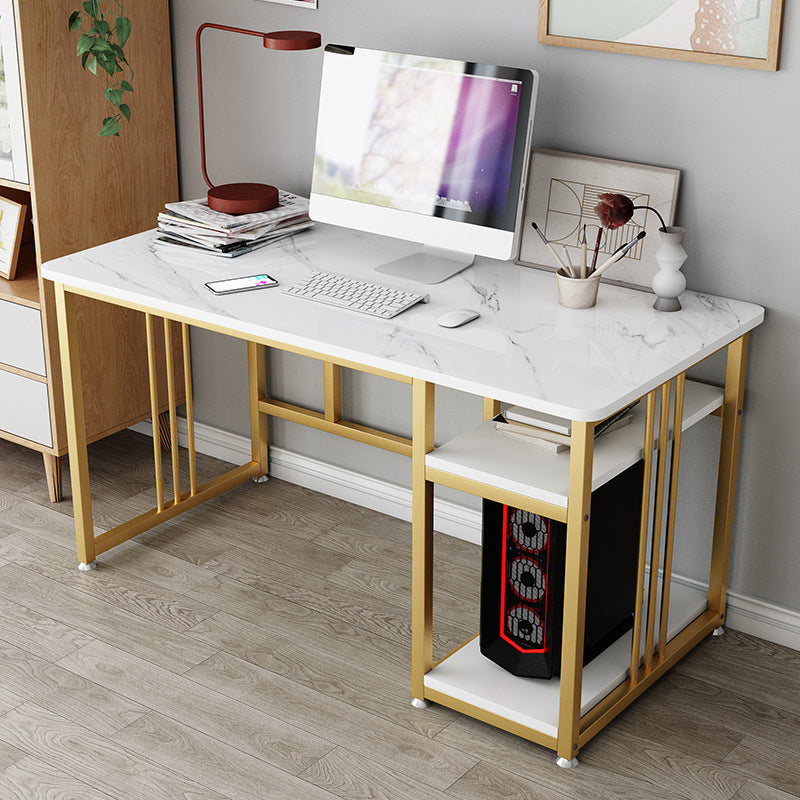 Glam Rectangular Writing Desk Manufactured Wood Office Desk for Home and Office