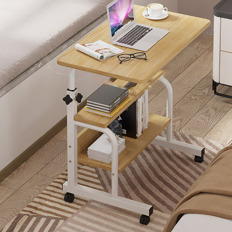 Modern Writing Desk Wooden Rectangular Standing Desk with Caster Wheel