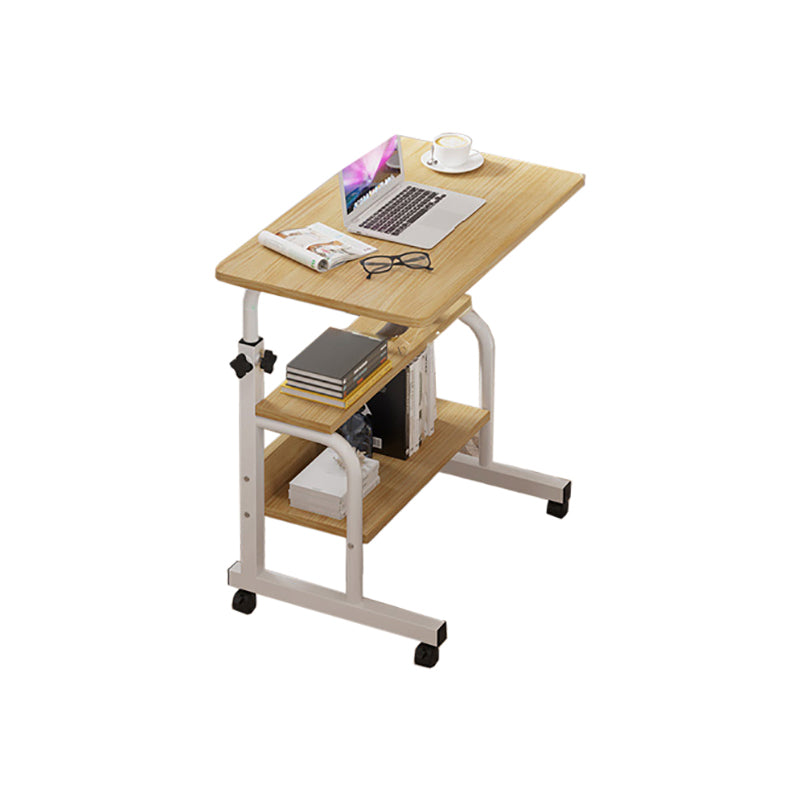 Modern Writing Desk Wooden Rectangular Standing Desk with Caster Wheel