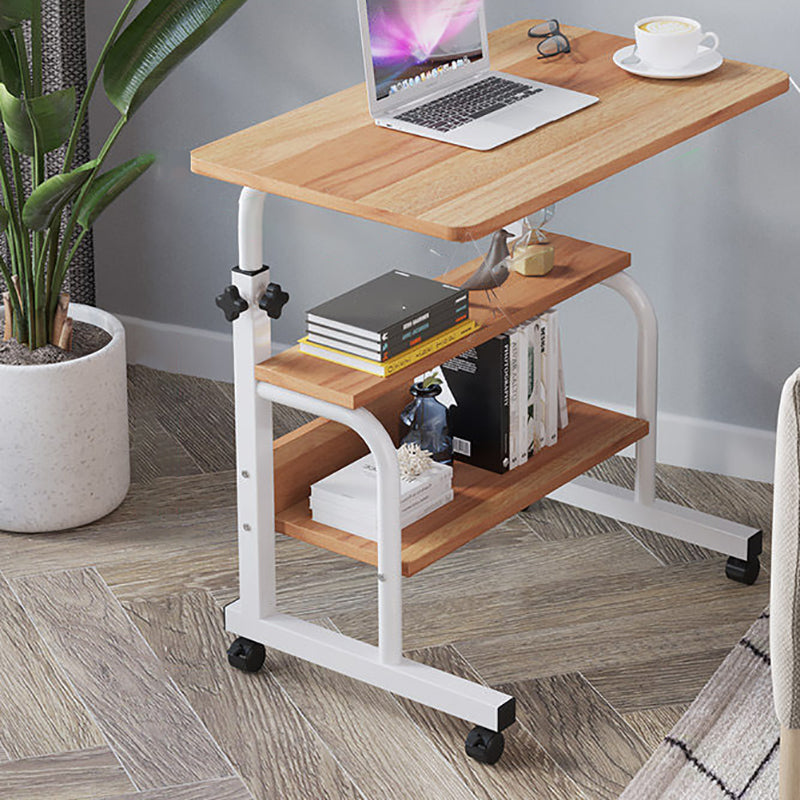 Modern Writing Desk Wooden Rectangular Standing Desk with Caster Wheel