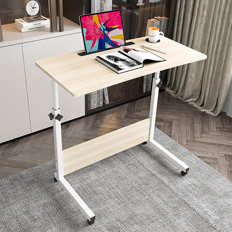 Modern Writing Desk Wooden Rectangular Standing Desk with Caster Wheel