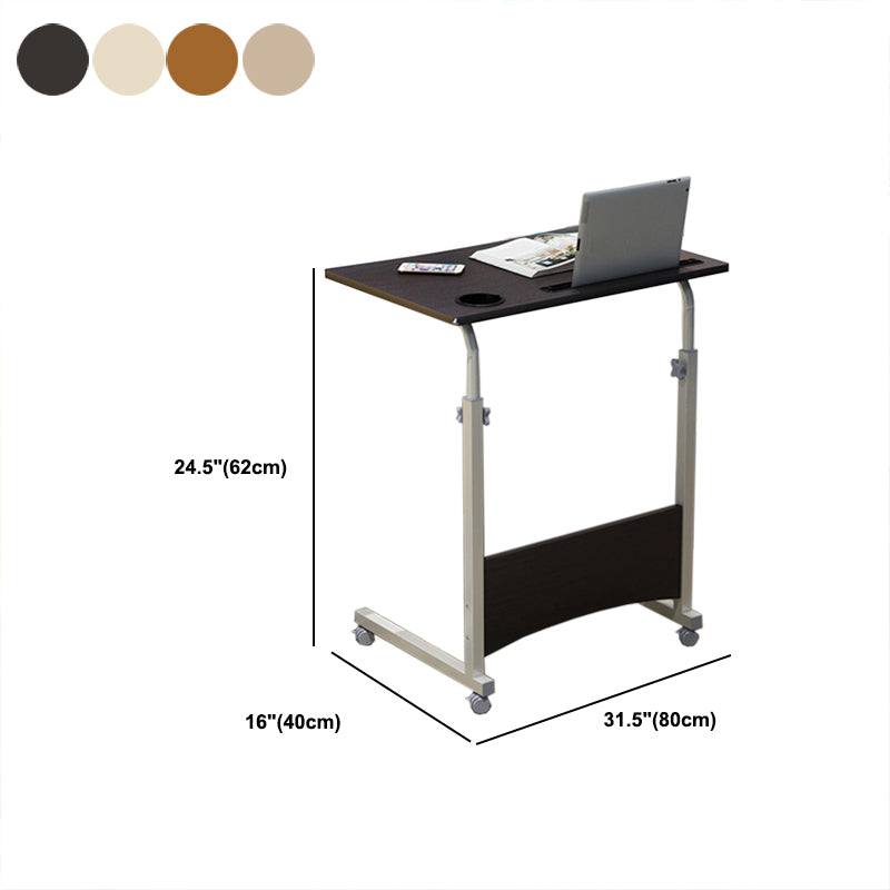 Modern Writing Desk Wooden Rectangular Standing Desk with Caster Wheel