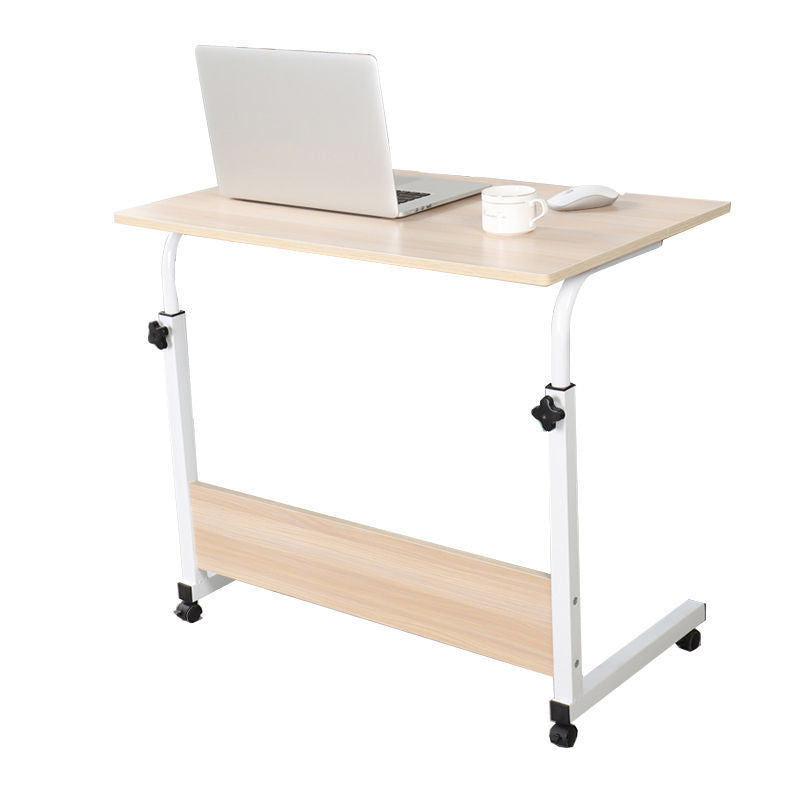 Wooden Standing Desk Rectangular Writing Desk with Caster Wheel