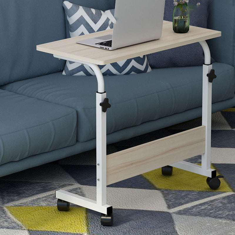 Wooden Standing Desk Rectangular Writing Desk with Caster Wheel