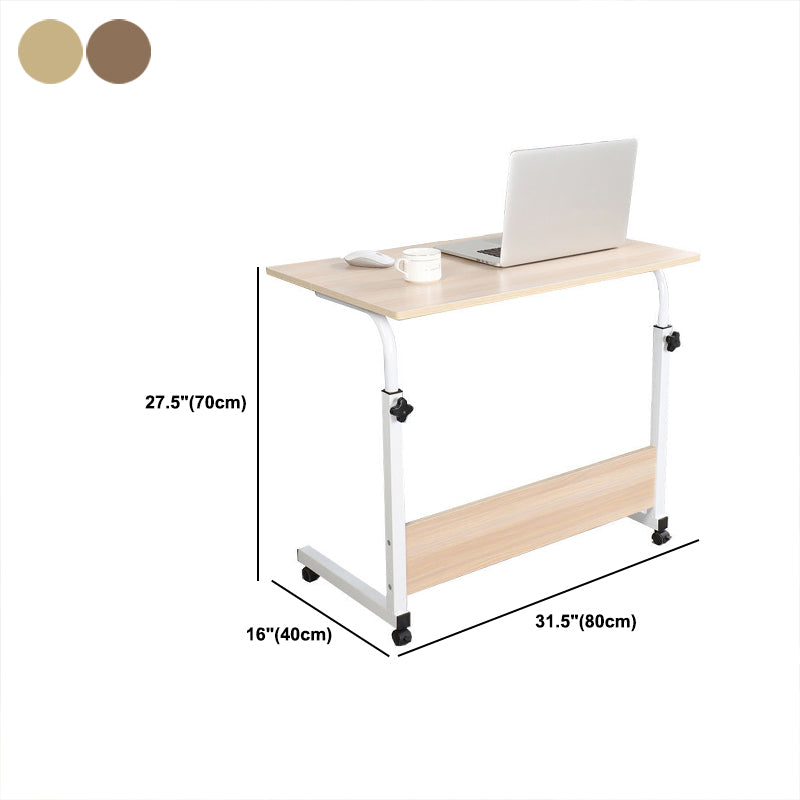 Wooden Standing Desk Rectangular Writing Desk with Caster Wheel