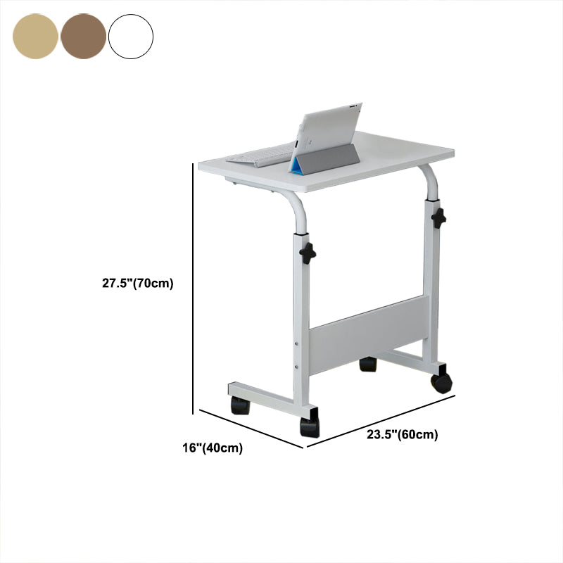 Wooden Standing Desk Rectangular Writing Desk with Caster Wheel