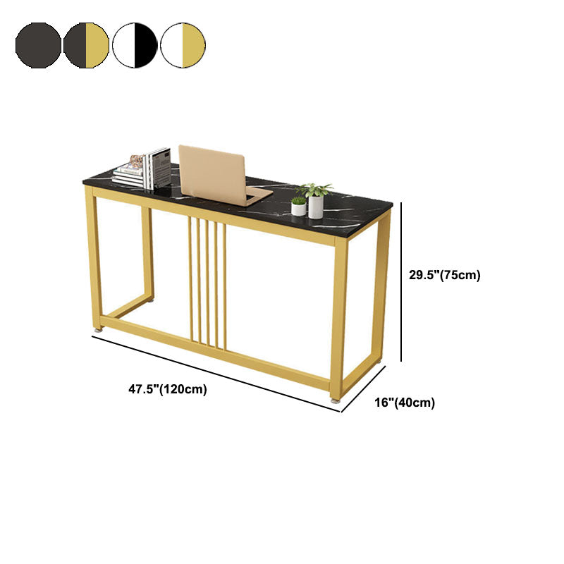 15.7 Inch Wide Writing Desk Rectangular Glam Wooden Office Desk