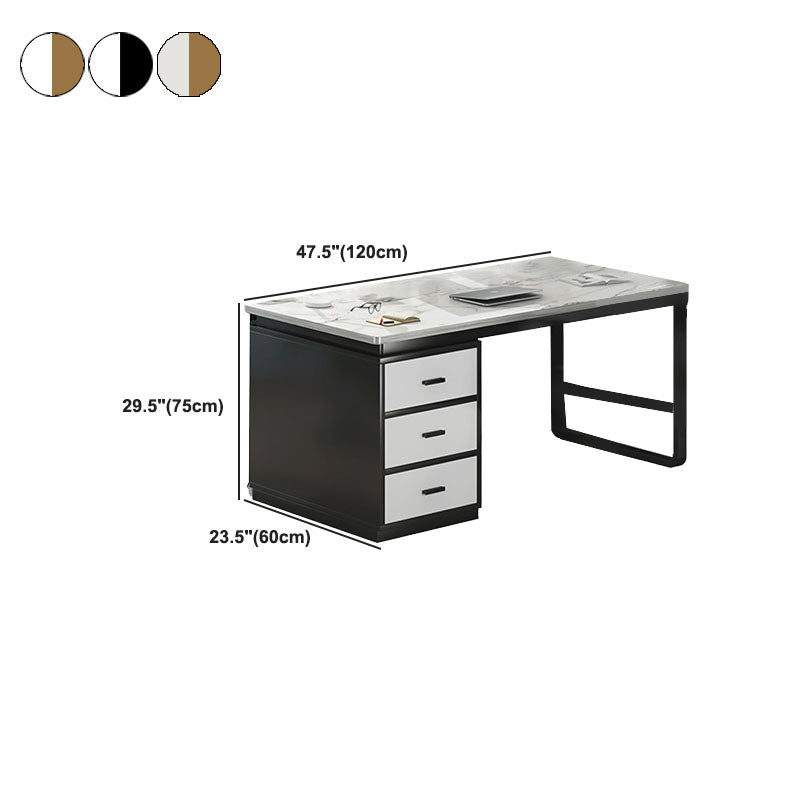 29.5" H Glam Executive Desk Rectangular Writing Desk with Drawers