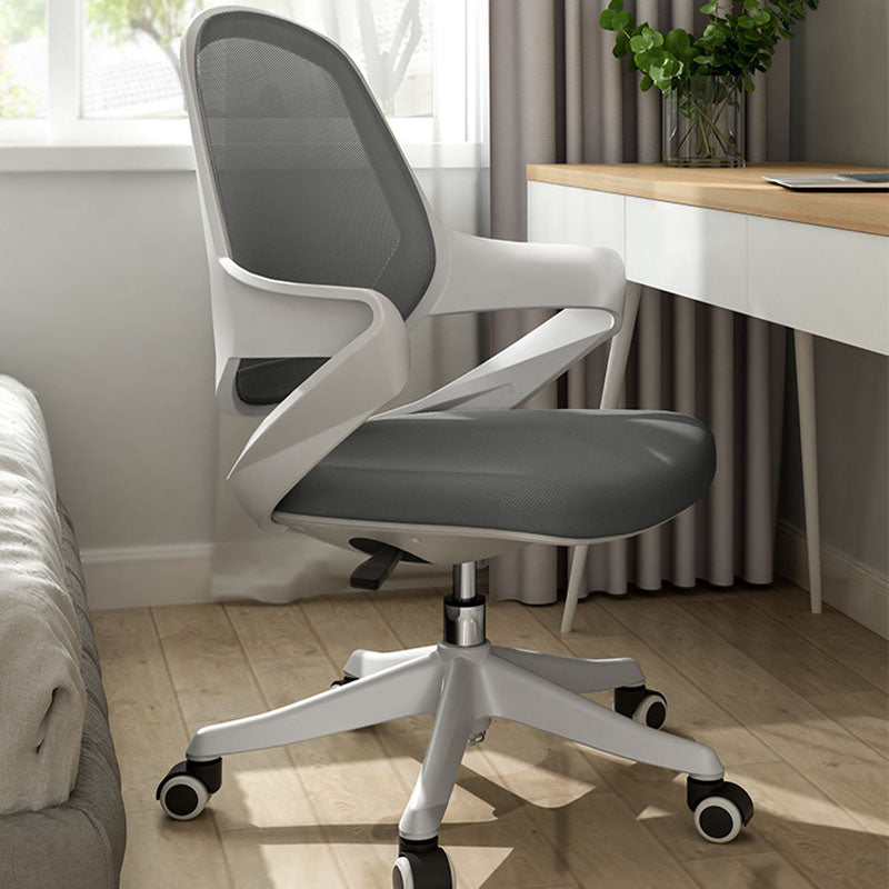 Fixed Arms Desk Chair Mid Back Swivel with Wheels Ergonomic Office Chair