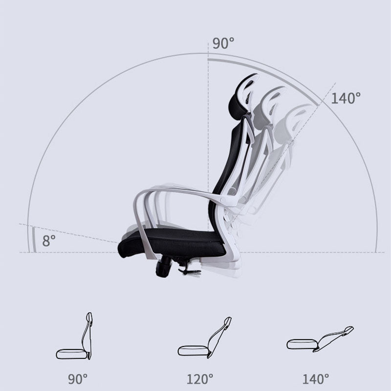 Modern Fixed Arms Desk Chair High-back Office Ergonomic Chair