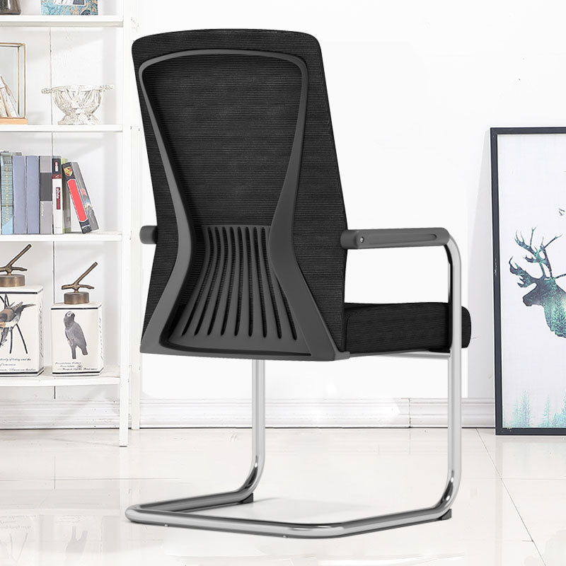 Contemporary Fixed Arms Office Chair High Back Office Desk Chair