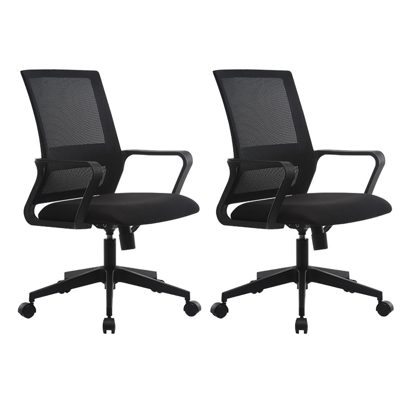 Black Leatherette and Mesh Chair Upholstered Mid-back Task Chair