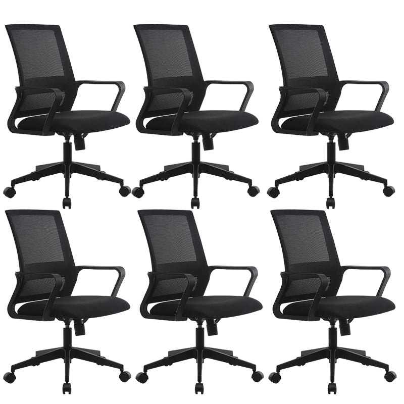 Black Leatherette and Mesh Chair Upholstered Mid-back Task Chair