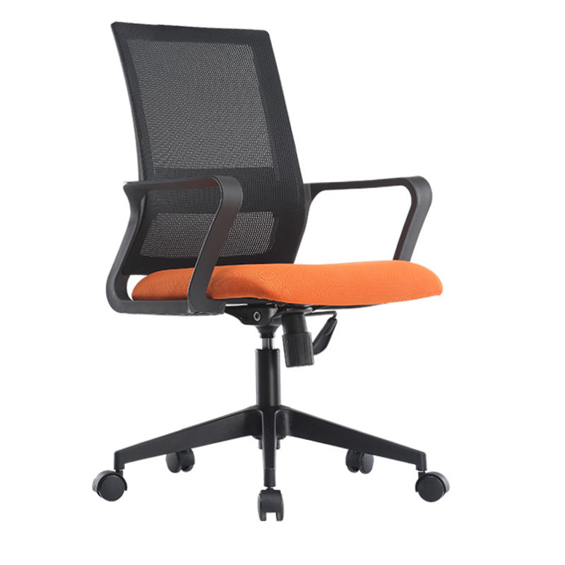 Black Leatherette and Mesh Chair Upholstered Mid-back Task Chair