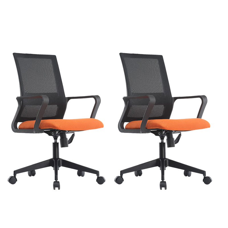 Black Leatherette and Mesh Chair Upholstered Mid-back Task Chair