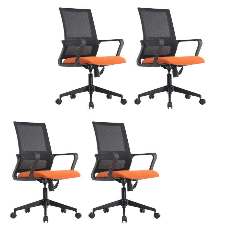 Black Leatherette and Mesh Chair Upholstered Mid-back Task Chair