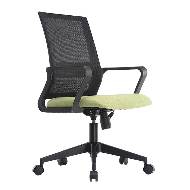 Black Leatherette and Mesh Chair Upholstered Mid-back Task Chair